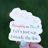Naughty or Nice Sticker Kinkmas