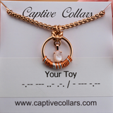 Rose Quartz Morse Code Day Collar | Rose Gold BDSM Collar