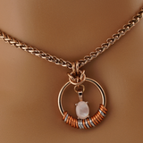 Rose Quartz Morse Code Day Collar | Rose Gold BDSM Collar
