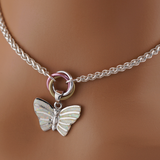 Sterling Silver Opal Butterfly Day Collar | BDSM Collar