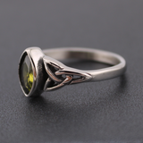 Celtic Triquetras Marquise Peridot CZ Ring