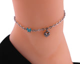 Anklet Butterfly Heart Lock