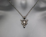 Shield Knight Warrior Necklace CZ Stone