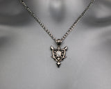 Shield Necklace Knight Warrior CZ Stone