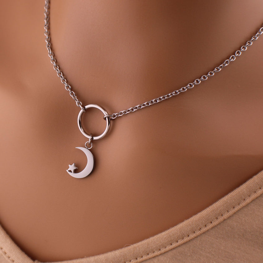 Submissive Necklace Moon and Star