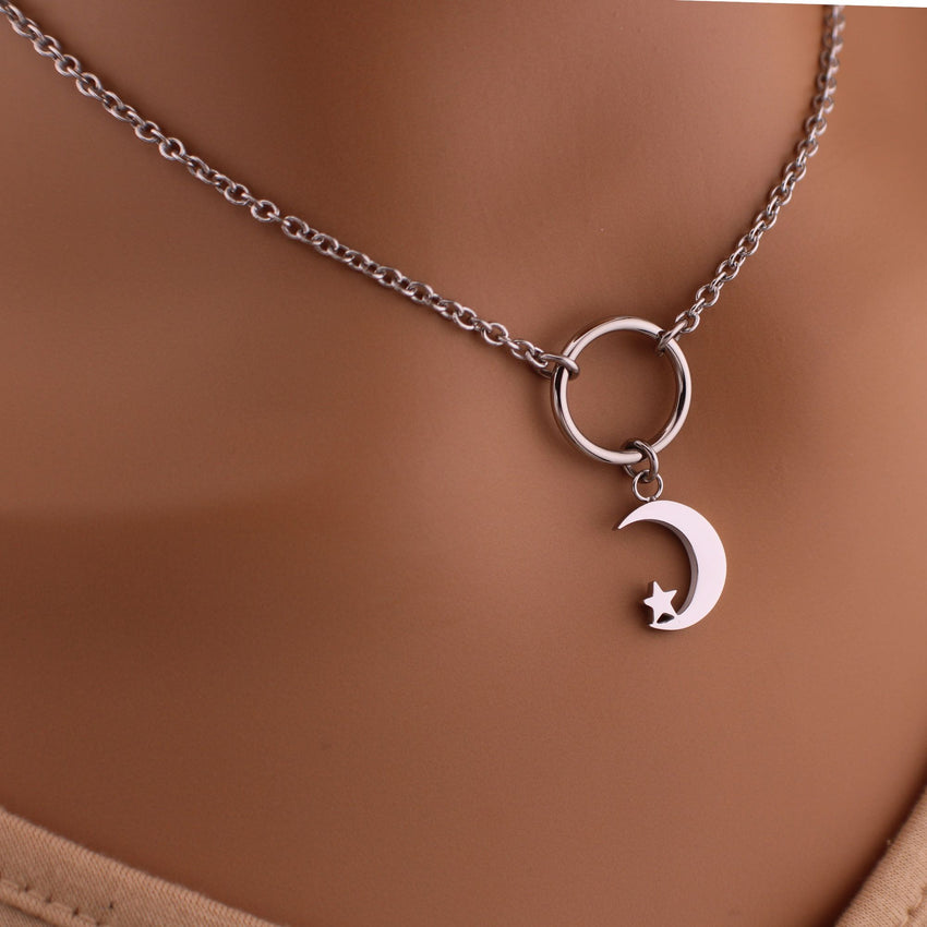 Submissive Necklace Moon and Star