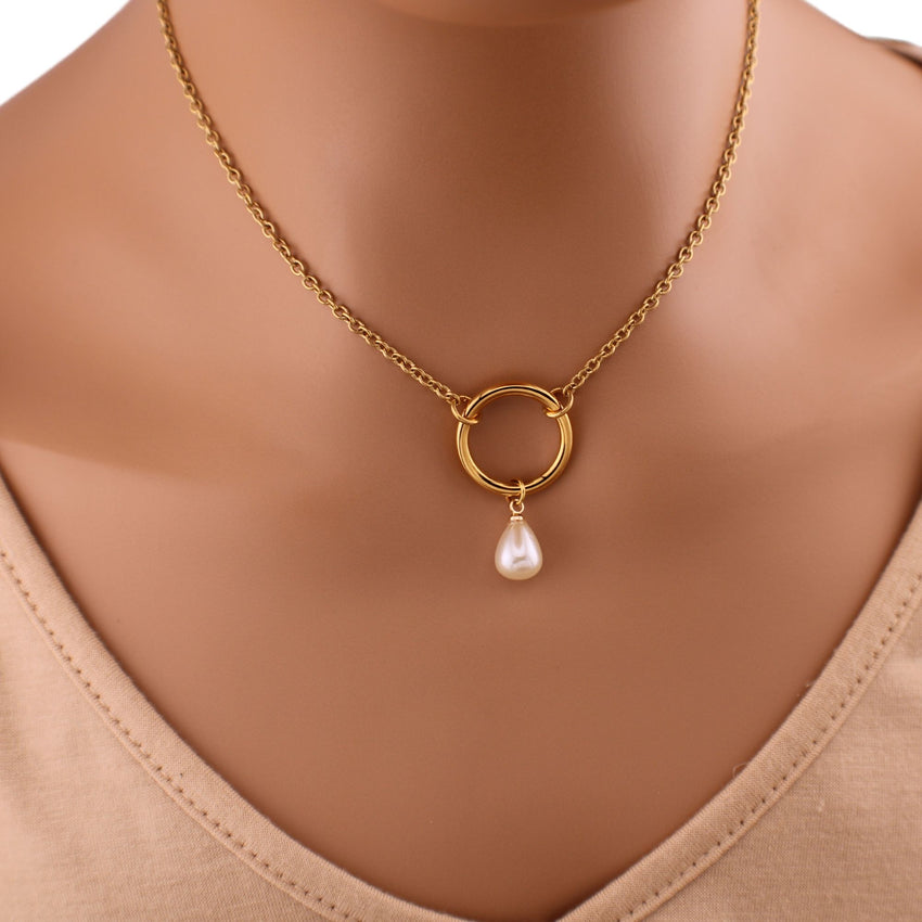 O Ring Day Collar and Pearl Necklace