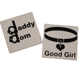 BDSM Coaster Kinky Sub Dom Gift Thirsty Stone Drink Coasters