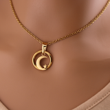 Gold O Ring Moon Star