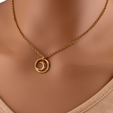 Gold O Ring and Moon