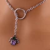 Spider CZ Halloween Vibes O Ring Collar