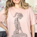 Kneeling Submissive Word Art T-Shirt