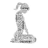 Kneeling Submissive Word Art Sticker