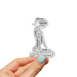 Kneeling Submissive Word Art Sticker