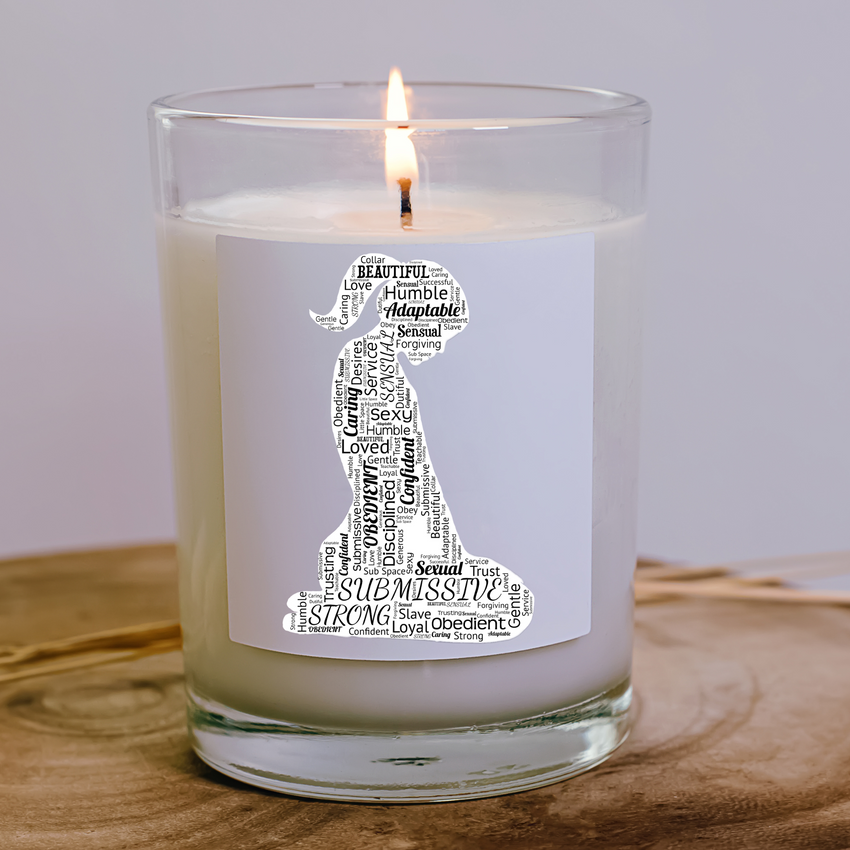 Kneeling Submissive Word Art Sticker