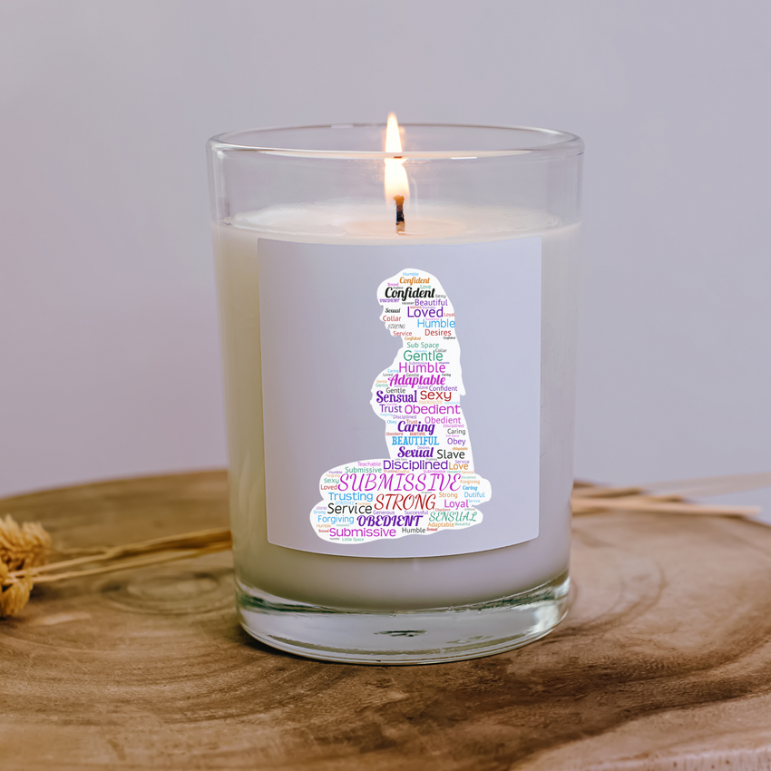 Kneeling Submissive Word Art Sticker