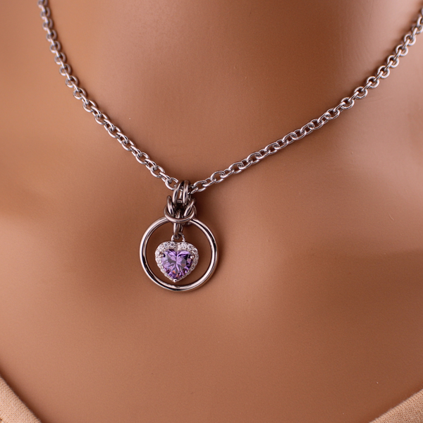 Amethyst Heart Submissive Day Collar