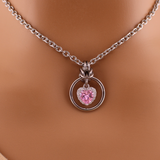 Heart Pink w/ CZ Diamonds O