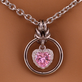 Heart Pink w/ CZ Diamonds O