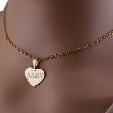 Gold Heart Custom Engraved