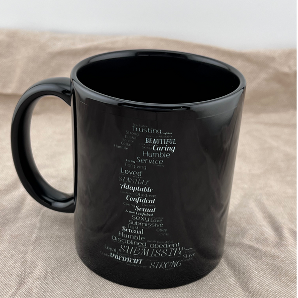 Kneeling Submissive Mug Word Art Coffee Cup
