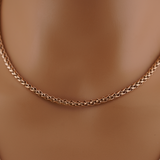 Rose Gold Wheat Chain 4mm