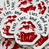 Bookish Kindle Sticker Lust, Lies, and Love
