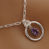 Sterling Silver Alexandrite Paper Clip Chain