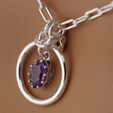 Sterling Silver Alexandrite Paper Clip Chain