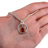 Sterling Silver Orange Kyanite Teardrop O Ring