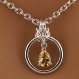 Sterling Silver Citrine O Ring Collar