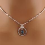 Sterling Silver Blue Topaz O Ring Collar