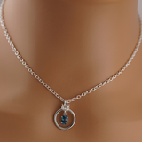 Sterling Silver Blue Topaz O Ring Collar