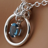 Sterling Silver Blue Topaz O Ring Collar