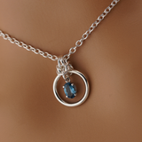 Sterling Silver Blue Topaz O Ring Collar