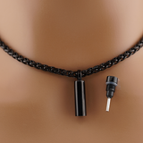 Captive Collars®️ Black Hidden Key Necklace Fits Captive Lock