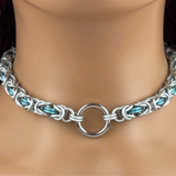 Locking Submissive Day Collar – Byzantine Chainmaille O-Ring