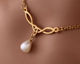 Gold Celtic Pearl Necklace