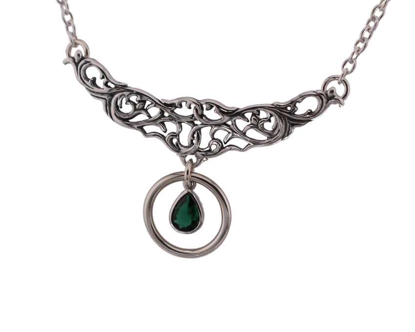 Sterling Silver Celtic Scrolls Gemstone
