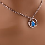 925 Sterling Silver Blue Lab Opal