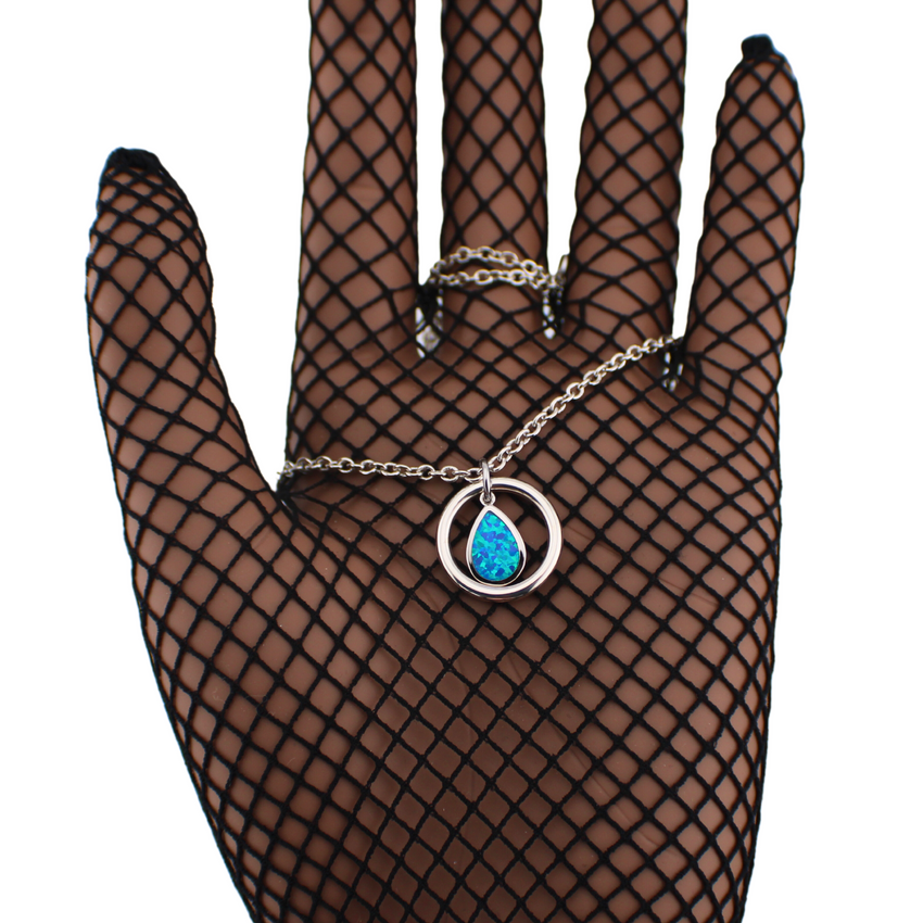 925 Sterling Silver Blue Lab Opal