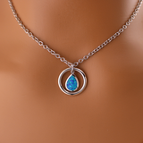 925 Sterling Silver Blue Lab Opal