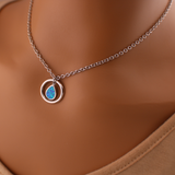 925 Sterling Silver Blue Lab Opal