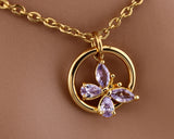 Yellow Butterfly Gem Necklace