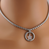 Witchy Submissive Day Collar – White Druzy Quartz Agate Star