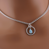 Sterling Silver Larimar Teardrop O-Ring