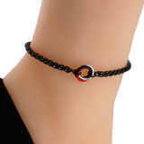 Black Stainless Steel Lovers O Ring Wheat Chain