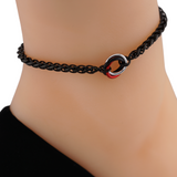 Black Stainless Steel Lovers O Ring Wheat Chain