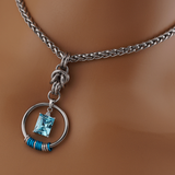 Aquamarine CZ Morse Code