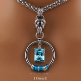 Aquamarine CZ Morse Code